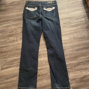 Lux Nation Jeans With Embellished Bling Flap Pockets